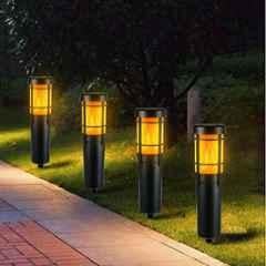 Gigawatts 25lm PVC Amber Flame & RGB Solar Lawn Lamp with Solar Panel, GW-231C