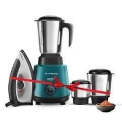 Longway Super Pro 500W ABS Plastic Teal & Black Mixer Grinder with 3 Jars & Kwid 1100W Dry Iron Combo & 2 Years Warranty