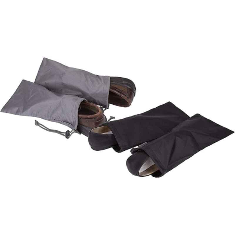 Travelon 2 Pairs Ripstop Black & Grey Shoe Cover Set
