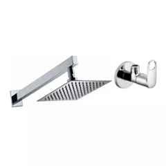 Fastgear 2 Pcs Prime Stainless Steel Silver Chrome Finish Faucet Set with Shower, FG129