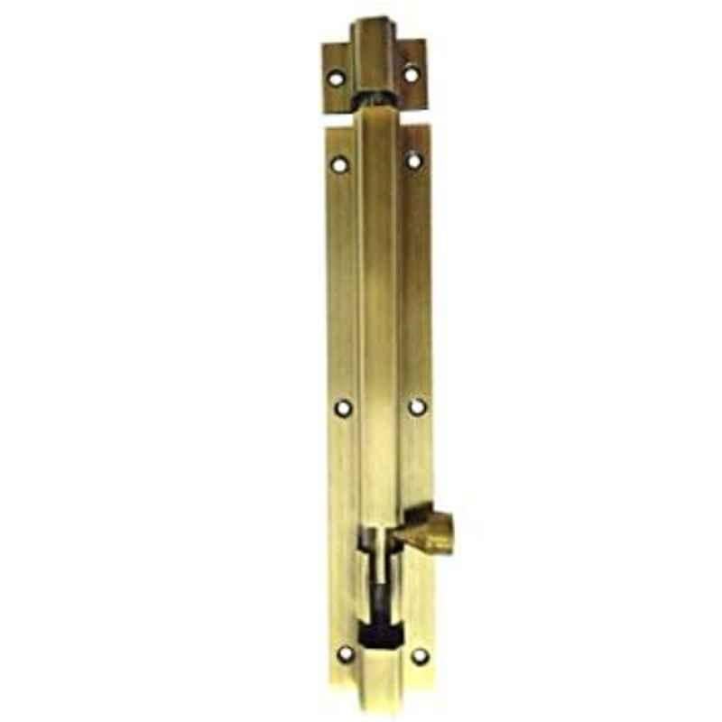 Smart Shophar 12 inch Brass Antique Hex Tower Bolt, SHA10TW-HEX-AN12-P1 (Pack of 6)