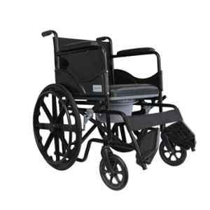 Everactiv 100kg Capacity Portable, Versatile & Foldable Wheelchair for Regular & Commode Use, ECWW02