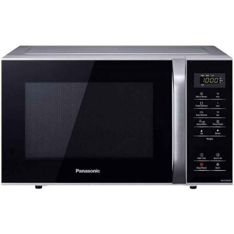 Panasonic 800W 25L Black Solo Microwave Oven with Turbo Defrost, NNST34H