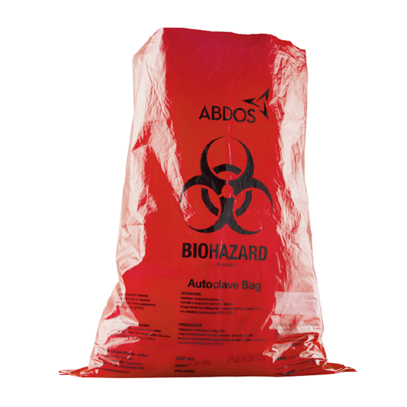 Abdos 200Pcs 25x35 Inch Biohazard Bright Red Disposable Bags, U40104
