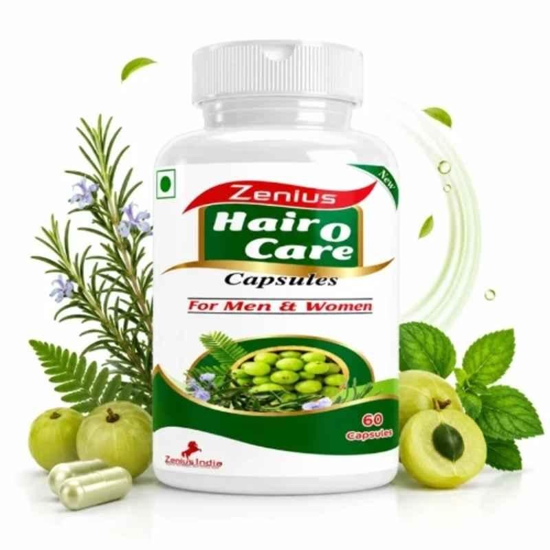 Zenius India 60 Pcs Hair O Care Capsules with Amla, Harhar, Ashwagandha, Bhringraj & Saunf for Promotes New Hair Growth & Reduces Hair Fall