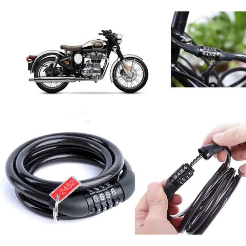 Auto Pearl PVC & Plastic Black Combination Cable Lock for Classic Chrome