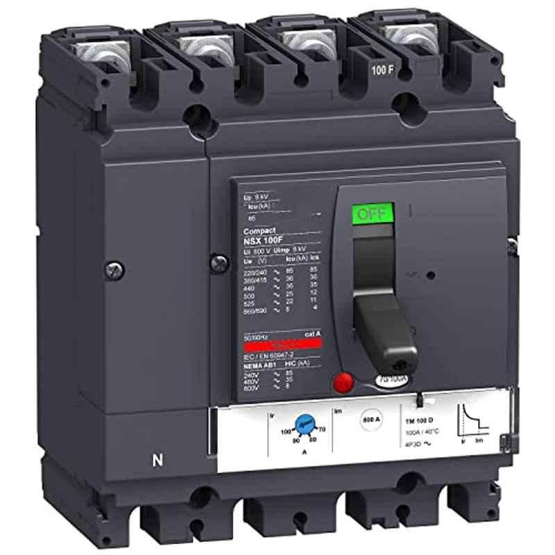 Schneider Electric Compact NSX100F 100A 4 Pole Circuit Breaker, LV429640