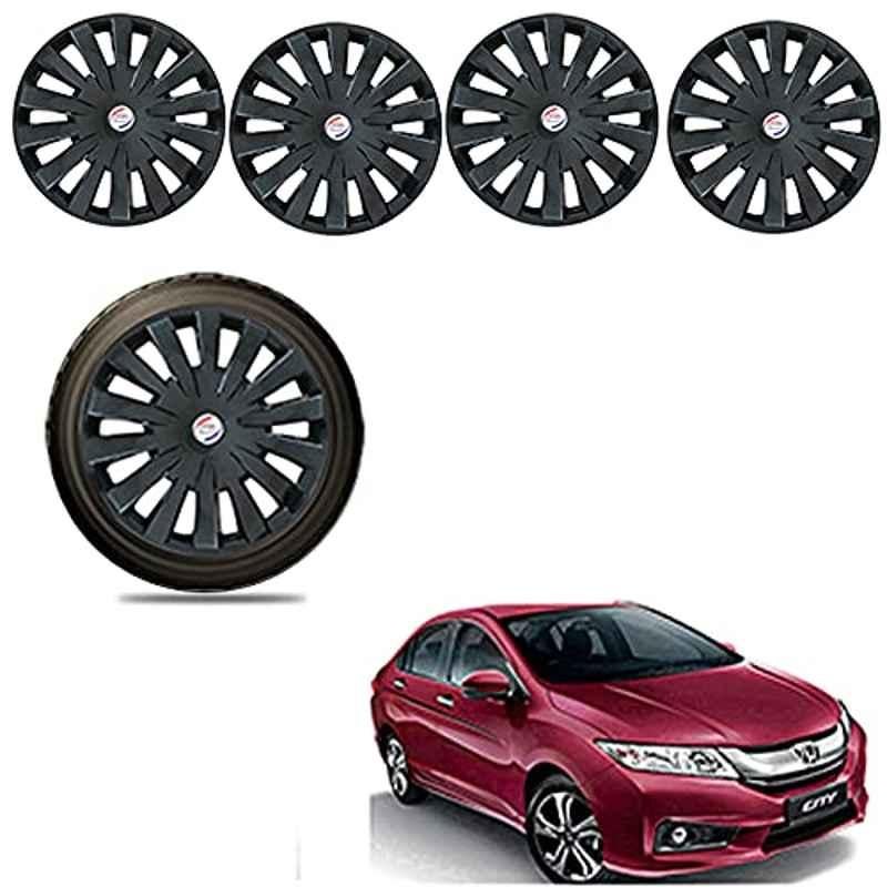 Auto Pearl 4 Pcs 15 inch ABS Black Car Wheel Cover Set for Honda City Idtec 2016, APA18