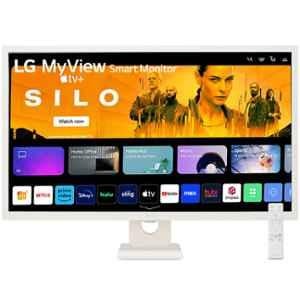 LG MyView 27 inch 1080p White FHD IPS Smart Monitor with webOS, ThinQ Home Dashboard, AirPlay 2, Screen Share & Bluetooth, 27SR50F