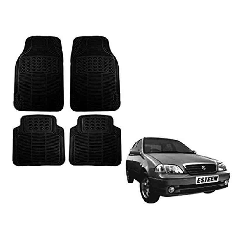 Kozdiko Black Simple Rubber Car Foot Mat Set for Maruti Suzuki Esteem, koz_27146