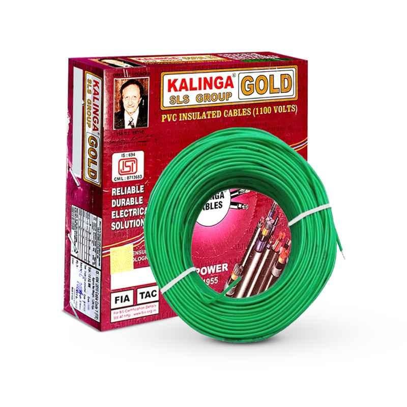 Kalinga Gold 4 Sq mm Green FR PVC Housing Wire, Length: 90 m