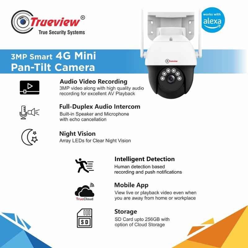 Trueview T18120-BE 3MP Smart 4G SIM Pan Tilt Zoom CCTV Camera (3MP 4G Sim Pan Tilt Camera)