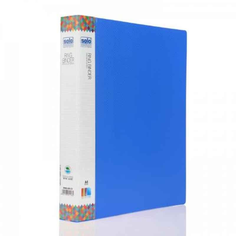 Solo A4 Translucent Blue 2-D Premium Ring Binder, RB702 (Pack of 16)