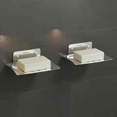Plantex Stainless Steel Soap Dish/Soap Stand/Bathroom Soap Holder/Soap Case Bathroom Accessories (Pack of 2)