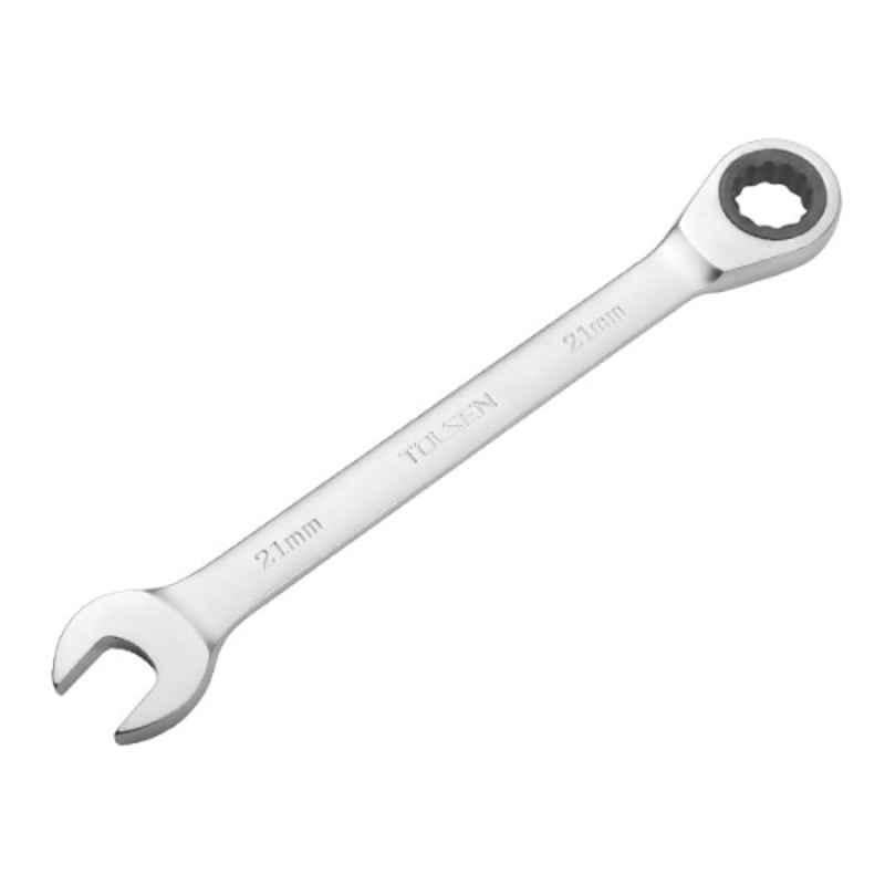 Tolsen 23mm CrV Chrome Plated Fixed Combination Gear Spanner, 15219