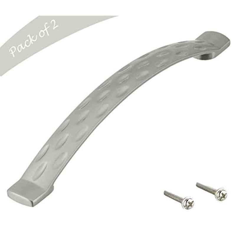 Aquieen 160mm Malleable Silver Matte Wardrobe Cabinet Pull Handle, KL-712-160 (Pack of 2)