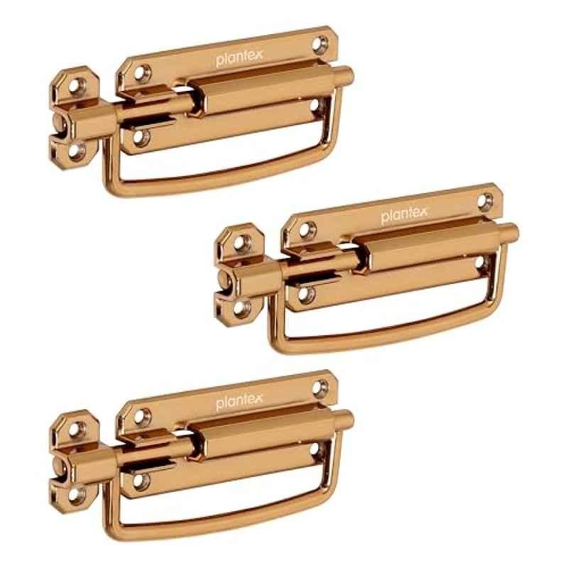 Plantex 5 inch Zinc Rose Gold Baby Door Latch Kadi for Bathroom for Home & Office, SH-96 (Pack of 3)