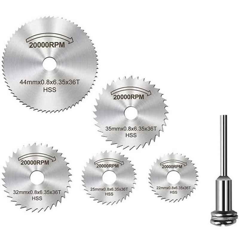 Sceptre 6 Pcs Hss Saw Blades Steel Circular Mandrin Cutter Rotary Tool Disc Of Premium Quality Saw For Carving Buffing Grinding & Cutting