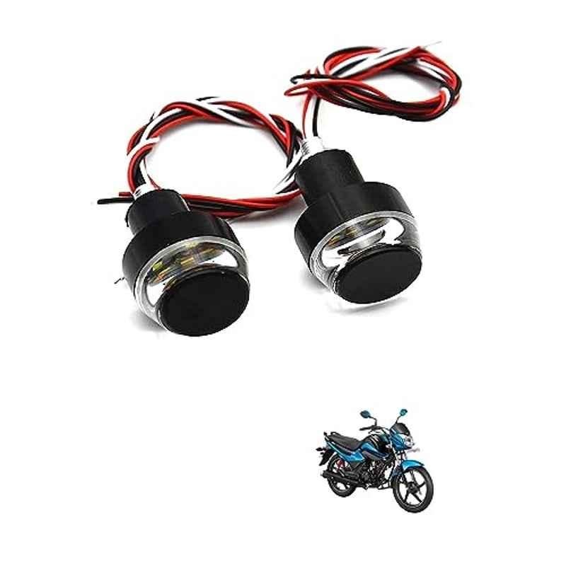 Kozdiko 2 Pcs Dual Colour Motorcycle LED Indicator Turn Signal Handle Bar Light Set for Hero I Smart 110