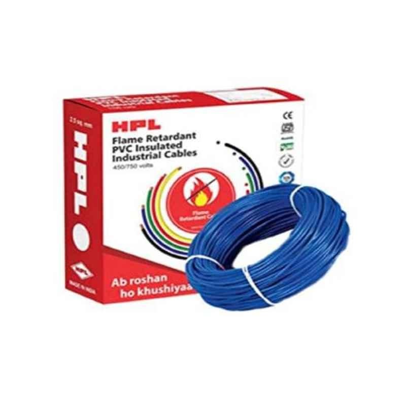 HPL FR 0.5 Sqmm Blue PVC Insulated Cable, HFR000050100BL, Length: 100m