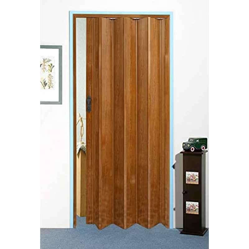 Robustline Pvc Sliding Folding Door-Dark Oak, 220cm Heightx110cm Width
