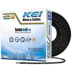 KEI 1 Sqmm 1 Core Homecab FR Black Copper PVC Insulated Unsheathed Multistrand Flexible Cable, Length: 90 m