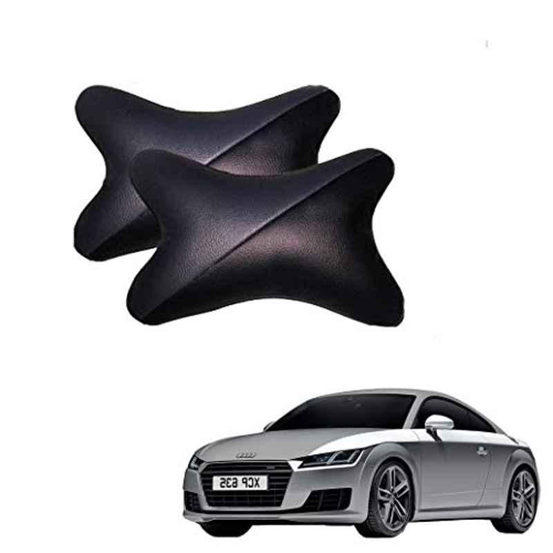 Kozdiko 2 Pcs Memory Foam Grey & Black Car Neck Rest Cushion Pillow Set for Audi TT