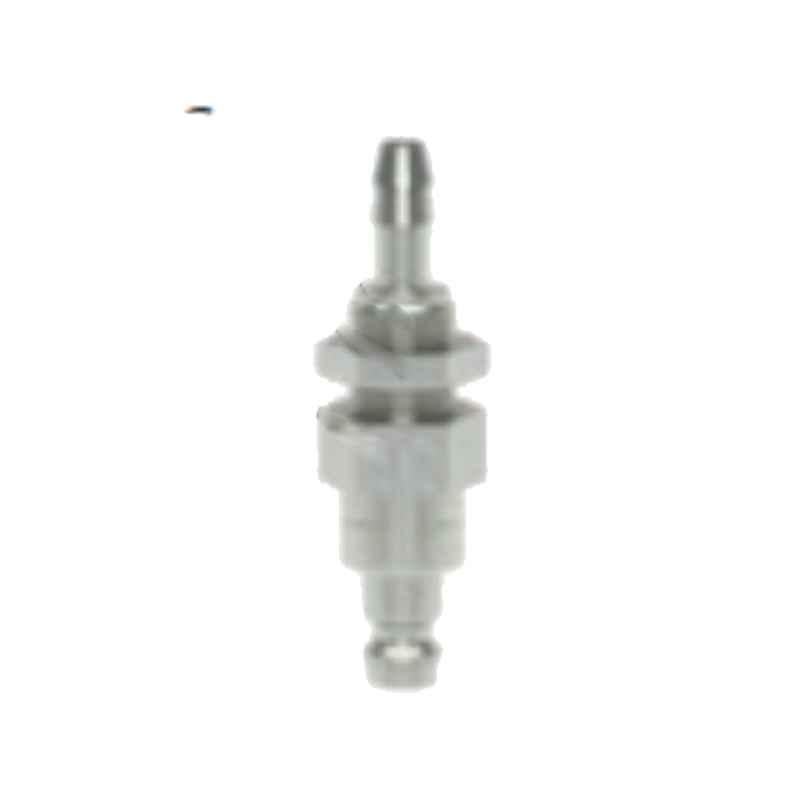 Ludecke ESMN6SSVAB 6mm Double Shut Off Mini Quick Plated Plug with Bulkhead Screwing Connect Coupling