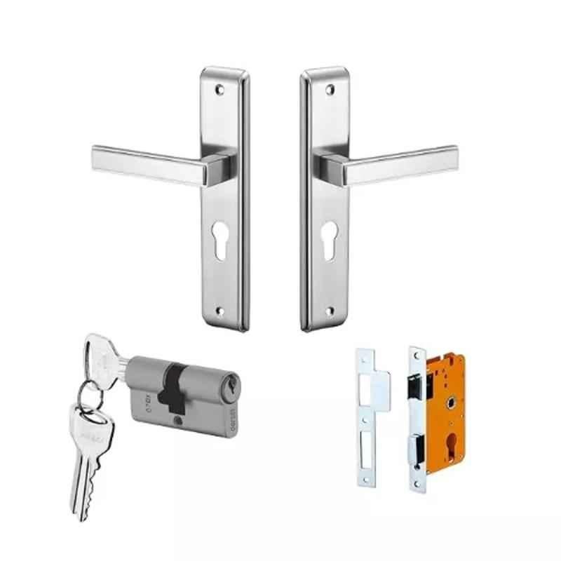 Dorset Kaira 8 inch Satin Chrome Finish Zinc Mortise Handle Lock Set, HLKAISC (Pack of 4)