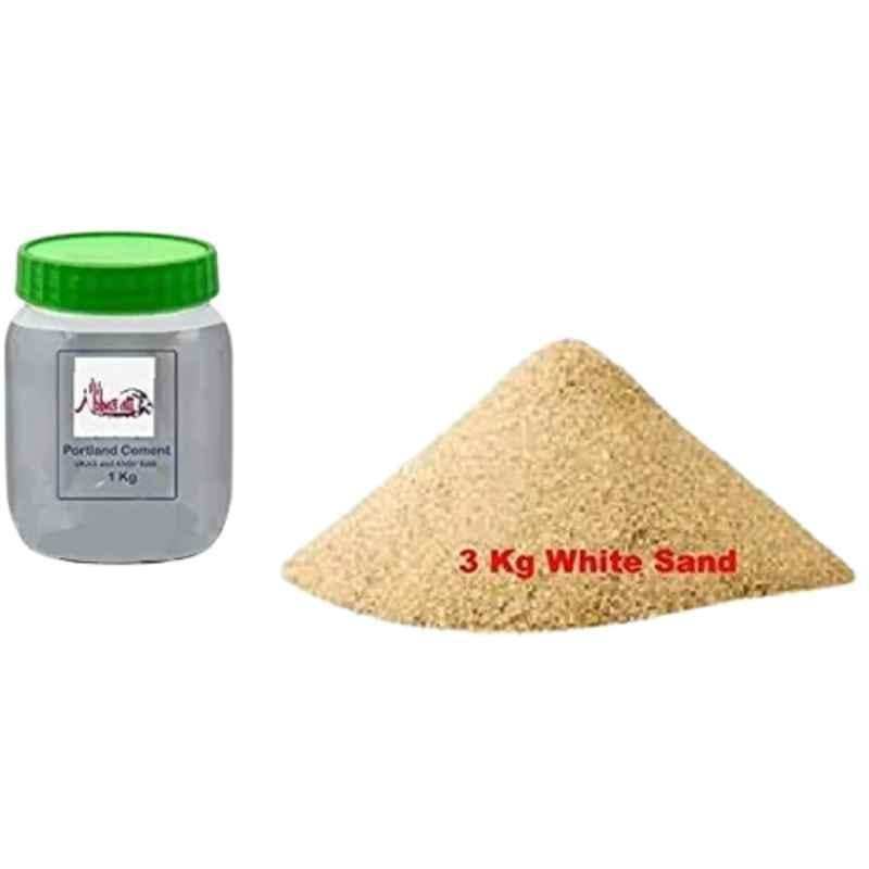 Abbasali 1 kg Premium Quality All-Purpose Portland Grey Cement & 3kg White Sand