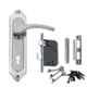 Atom 178mm 6 Lever CP Satin Finish Mortise Lock Handle Set with 3 Keys, 509-K.Y.CP/SS.L-2