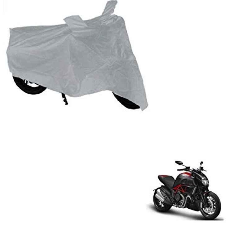 Kozdiko Polyester Matty Silver Dust & Waterproof Bike Body Cover for Ducati Diavel