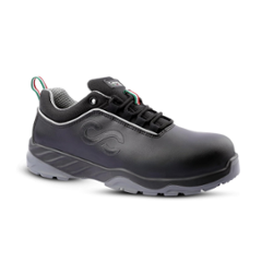 Canvas Club Turin Microfiber Fibre Glass Toe Black Washable Safety Shoes with PU Sole, Size: 10