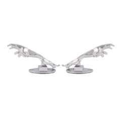 AllExtreme 2 Pcs Chrome Styling Jaguar Metal Emblem Set