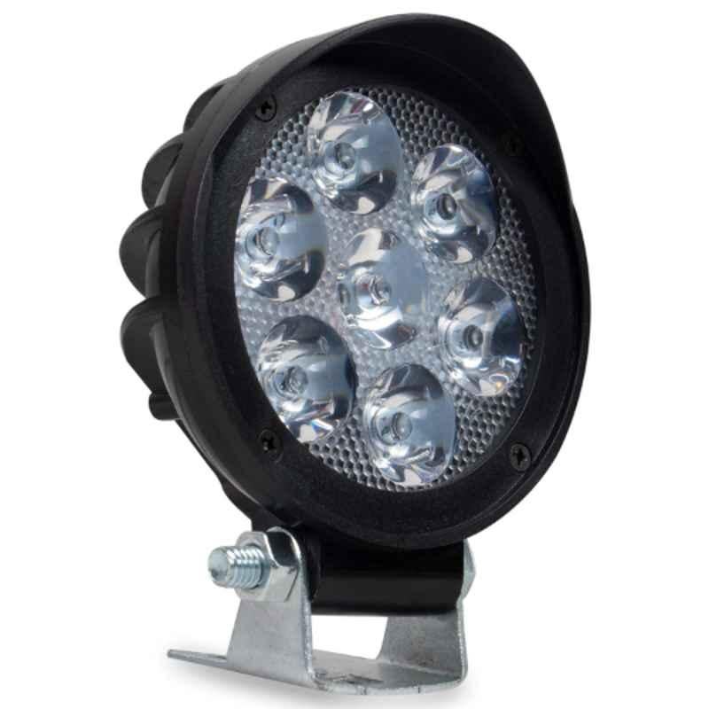 AllExtreme EX7RF1P 7 LED 3 inch 10W Round White Waterproof Flood Fog Light with Adjustable Mounting Bracket