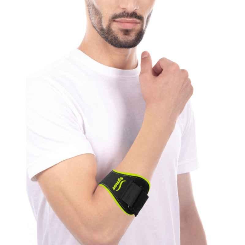 Tynor Pro Black & Green Elbow Support for Tennis & Golf, 3020000700, Size: Universal