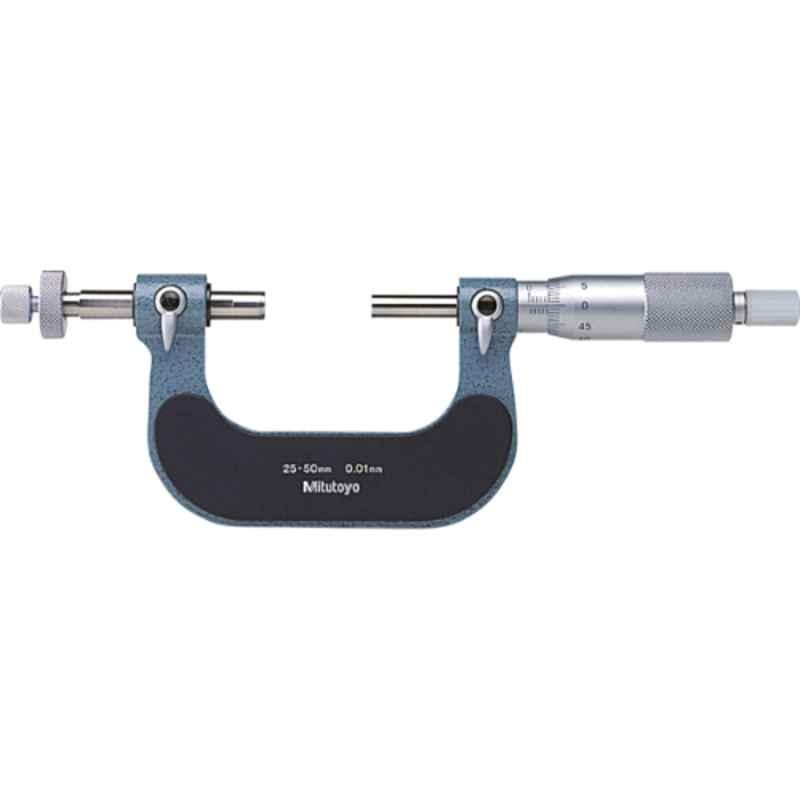 Mitutoyo 50-75mm Interchangeable Ball Anvil-Spindle Tip Gear Tooth Digital Micrometer, 124-175
