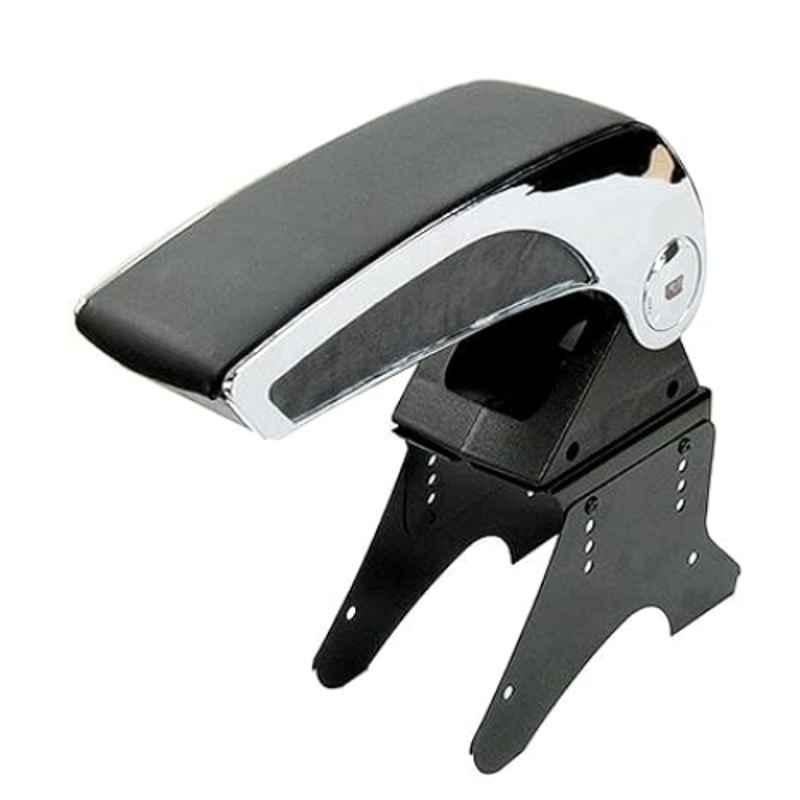Auto Pearl Plastic & Leatherette Black & Silver Armrest Console Box for Hyundai I20 T2