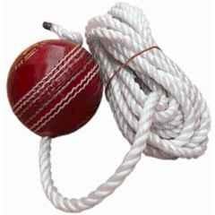 QUIT-X 7.62cm Leather Standard Red High Impact Cricket Training Ball with Rope