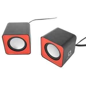 Live Tech 3W Black & Red Wired 2.1 Portable Speaker, SP02