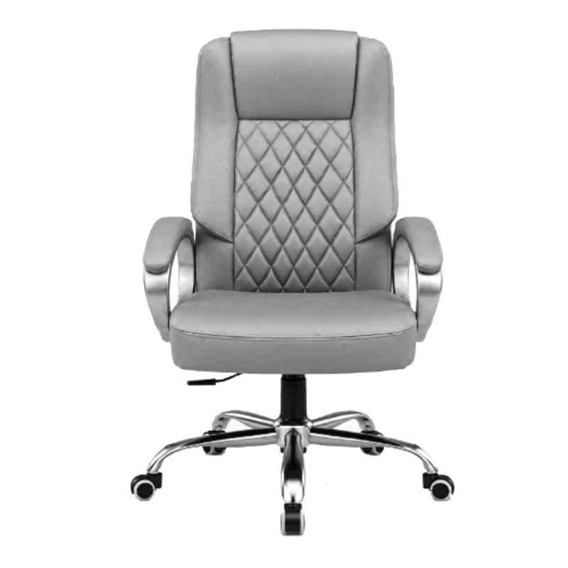 ZRF Leatherette & Nylon Grey High Back Armrest Ergonomic Office Chair, EXEC-05