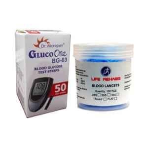 Dr Morepen Dr. Morepen Gluc One BG03 50 Strips & Life Rehabs 100 Finetouch Lancets Combo