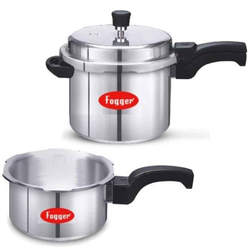Fogger Combo of 5L & 4L Aluminium Pressure Cooker with Single Outer Lid, SBI00114