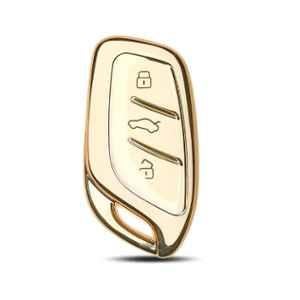Flymaster Thermoplastic Polyurethane White TPU Car Key Cover, WHITE-TPURKE-54