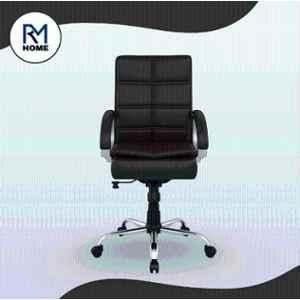 RM HOME Mary PU Leather Medium Back Brown Executive Chair