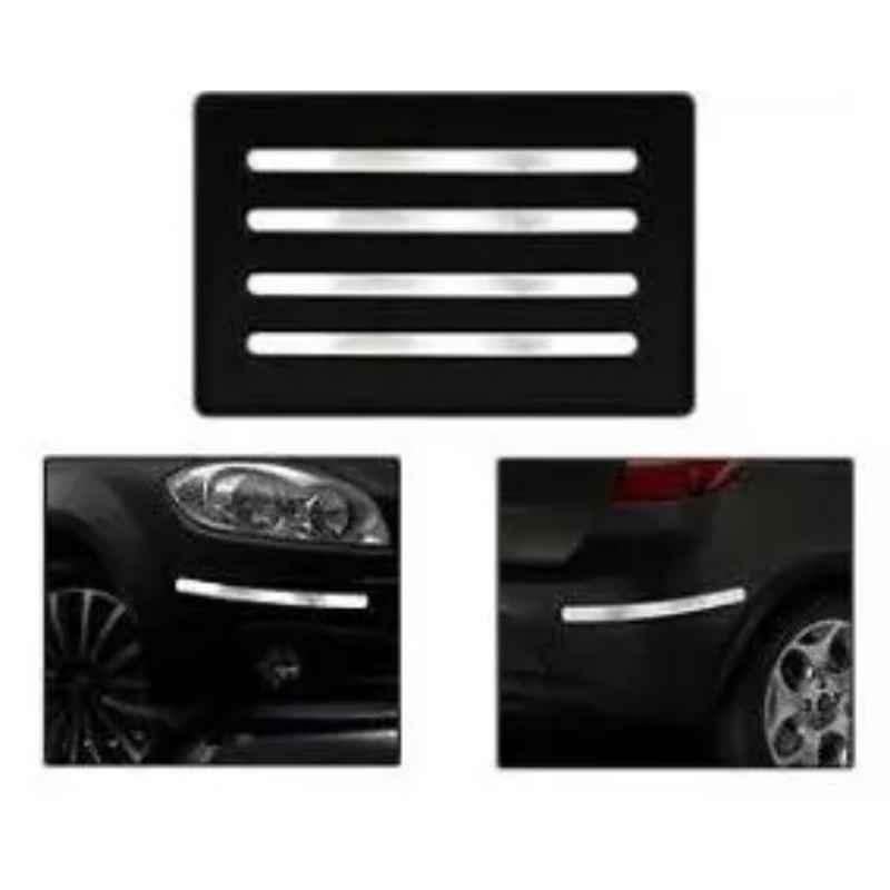 Hot Wheelz Silver Chrome Stainless Steel Bp_Ss_New Dzire Maruti Suzuki Dzire Bumper Protector Guard (Pack of 4)