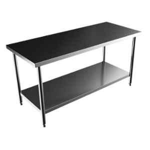KitchenCraft 60x60x85cm Stainless Steel 304 Rectangular One Undershelf Table for Restaurant, Canteen, Cafe & Kitchen