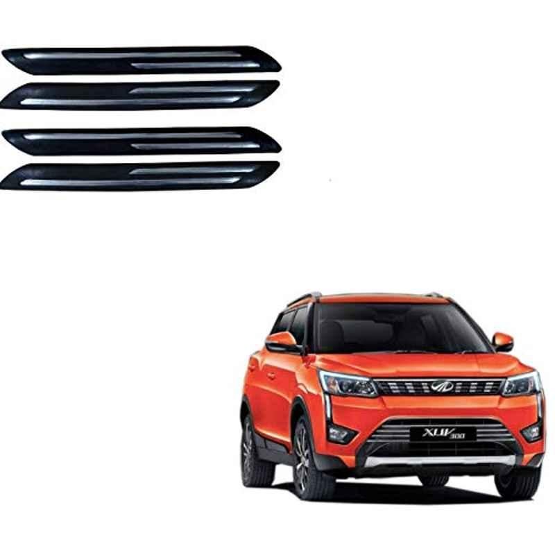 Kozdiko 4 Pcs PVC Black Double Chrome Finish Car Bumper Protector Set for Mahindra XUV 300