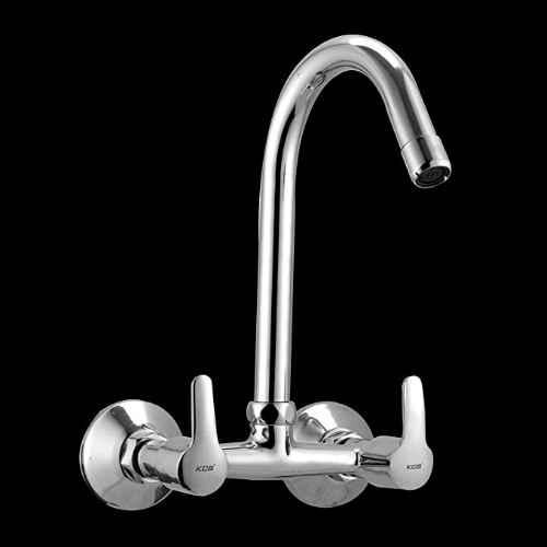 Kitchen water mixer. Water tap made of chrome material Stock Photo