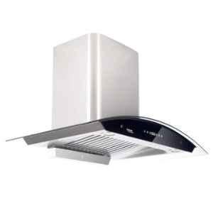 Hindware Nevio 90 Grey Auto Clean Curved Glass Chimney, 512168, Size: 90 cm